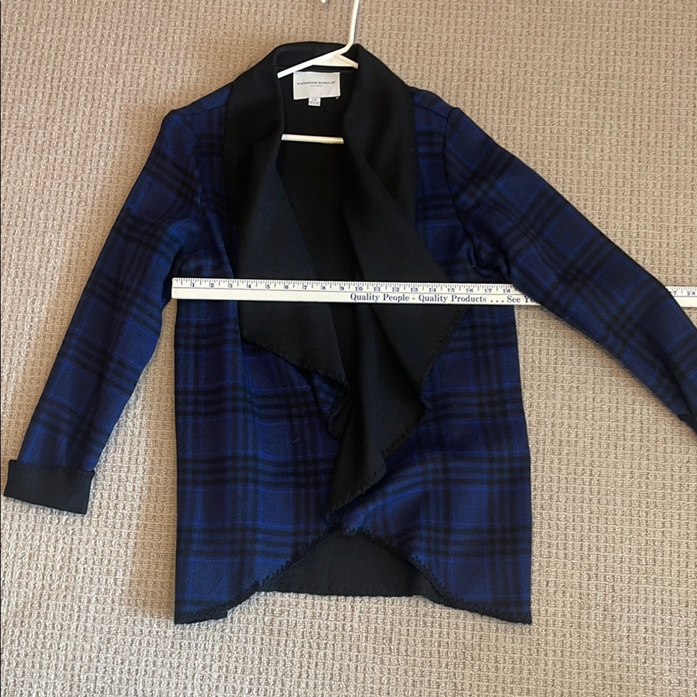 Women's Blue Plaid Coatigan